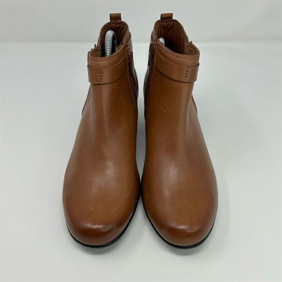 Clarks Women's Malia Hawthorn Brown Leather Ankle Booties Size 10 - Picture 4 of 13